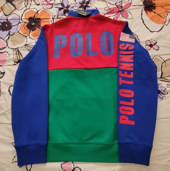 Polo Ralph Lauren Polo Tennis/Big Pony Color-Blocked Quarter-Zip Interlock Sweat - Picture 5 of 6
